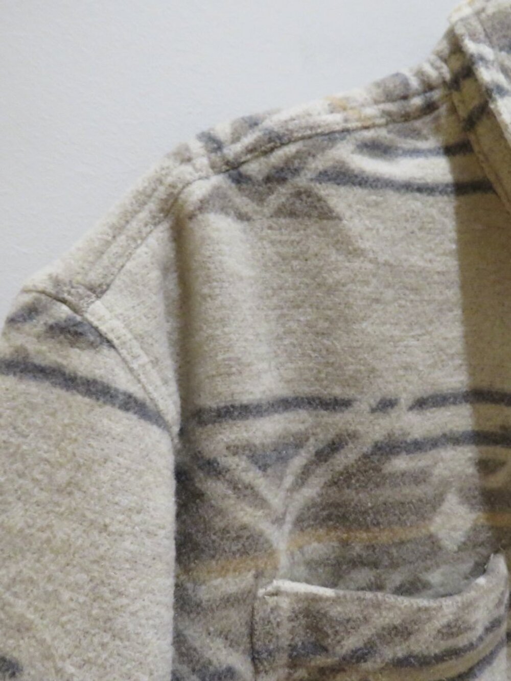 AMERICAN EAGLE Aztec Southwestern Shirt Shacket Jacket Cocoa Cream Large Outdoor - Picture 7 of 15